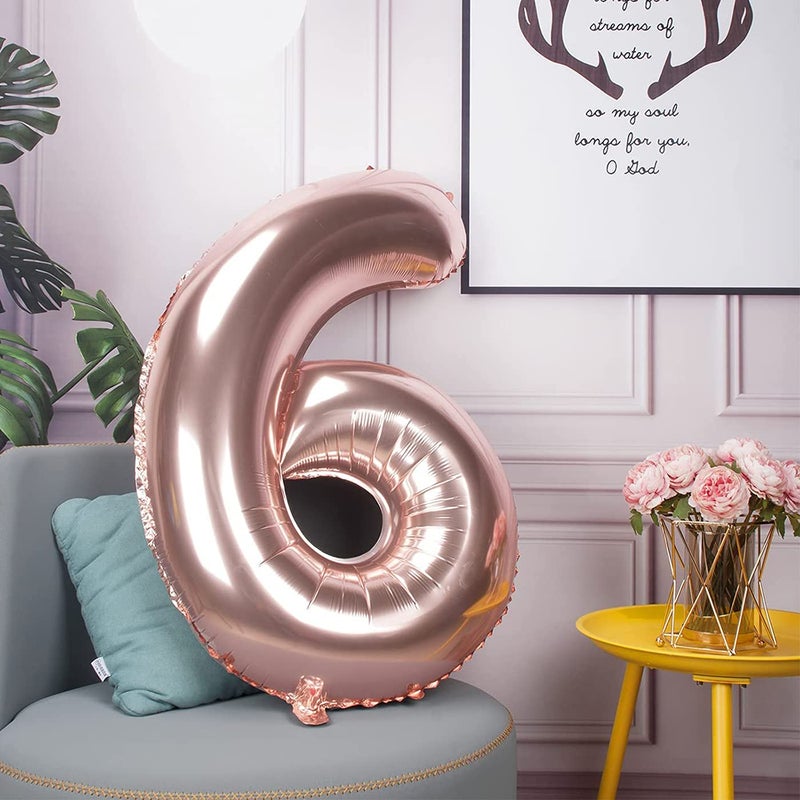 Jonhamwelbor 16 Balloon Numbers Rose Gold Big Giant Jumbo Number 16 Foil Mylar Balloons for Sweet 16th Birthday Party Supplies 16 Anniversary Events Decorations - Image 5